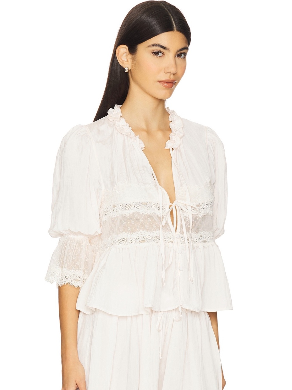 Free People Intimately FP Forever Young Bed Jacket In White Alyssum size Large - Picture 8 of 13